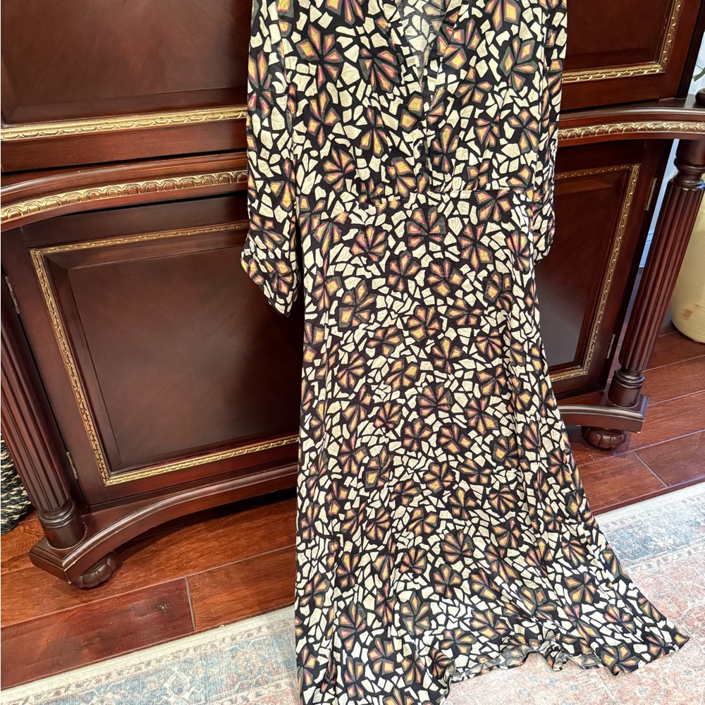 ba&sh Long Sleeve Brown and Black Gown for Cocktail